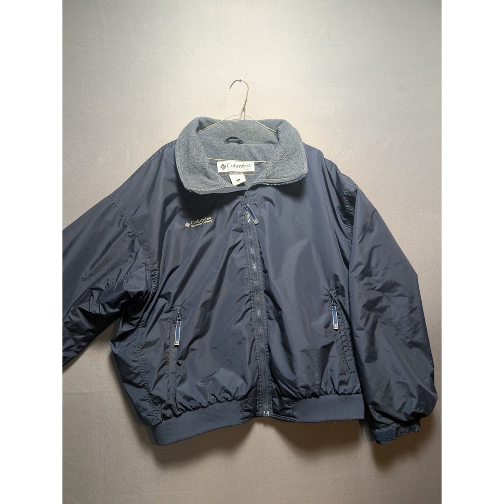 Columbia Sportswear Jacket Mens XL Navy Fleece Lined Zipped Pockets Softshell